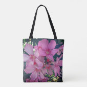 Foto van flankerend roze Oleander Blooms Floral Tote Bag (Achterkant)