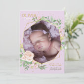 Foto van Floral - Aankondiging van geboorte (Staand voorkant)