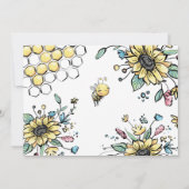 Foto van Floral Beehive Honey Sweet Bee 1e verjaar Kaart (Achterkant)
