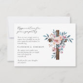 Foto van Floral Cross Sympathy Funeral Memorial Bedankkaart (Voorkant)