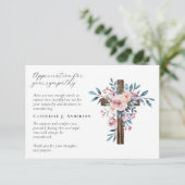Foto van Floral Cross Sympathy Funeral Memorial Bedankkaart (Staand voorkant)