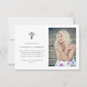 Foto van Floral Cross Sympathy Funeral Memorial Bedankkaart (Voorkant)