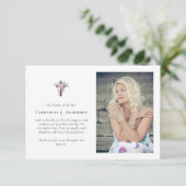 Foto van Floral Cross Sympathy Funeral Memorial Bedankkaart (Staand voorkant)