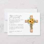 Foto van Floral Cross Sympathy Funeral Memorial Bedankkaart (Voorkant)