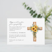 Foto van Floral Cross Sympathy Funeral Memorial Bedankkaart (Staand voorkant)