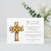 Foto van Floral Cross Sympathy Funeral Memorial Bedankkaart (Staand voorkant)