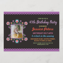 Foto van Floral Fiesta Mexican Foto van 40th Birth Kaart