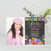 Foto van Floral fiesta verjaardagsfeest Kaart (Staand voorkant)