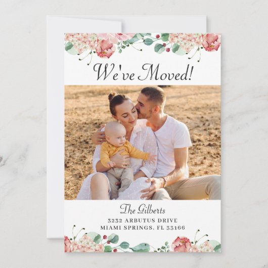 Foto van Floral Greenery Housewarming Party Kaart (Voorkant)