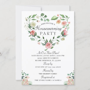 Foto van Floral Greenery Housewarming Party Kaart