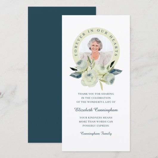 Foto van Floral Memorial Bedankkaart (Voorkant / Achterkant)