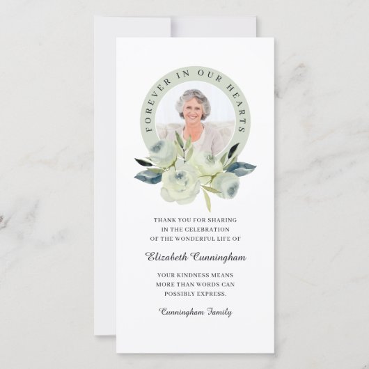 Foto van Floral Memorial Bedankkaart (Voorkant)