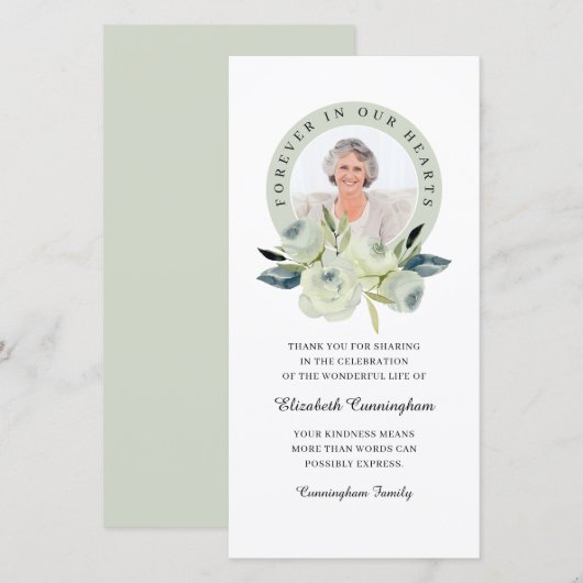 Foto van Floral Memorial Bedankkaart (Voorkant / Achterkant)