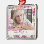 Foto van Floral Memorial Keepsake Metalen Ornament (Links)