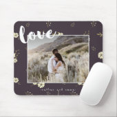 Foto van Floral met Love Typography Muismat (Met muis)
