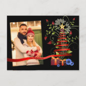 Foto van Floral Modern Art Kerstmis Briefkaart (Voorkant)