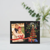 Foto van Floral Modern Art Kerstmis Briefkaart (Staand voorkant)