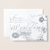 Foto van Floral Silver Foil Wedding Ceremony Folie Kaarten (Voorkant met envelop)