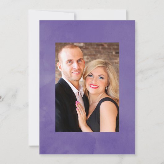 Foto van Floral Weddenschap tegen Ultra Violet Wat Save The Date (Achterkant)