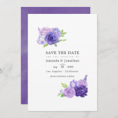 Foto van Floral Weddenschap tegen Ultra Violet Wat Save The Date (Voorkant / Achterkant)