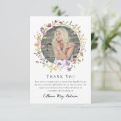 Foto van Floral Wreath Sympathy Funeral Memorial Bedankkaart (Staand voorkant)