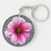 Foto van Flower Pink Dahlia Sleutelhanger (Achterkant)
