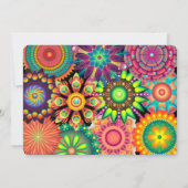 Foto van Flower Power 70, kleurrijk, Birthday Part Kaart (Achterkant)