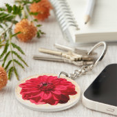 Foto van Flower Red Dahlia Sleutelhanger (Voorkant Rechts)