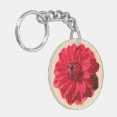 Foto van Flower Red Dahlia Sleutelhanger (Voorkant Links)