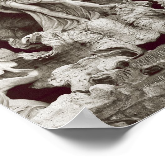 Foto van Fontana di Trevi in Rome Italië Foto Poster (Hoek)