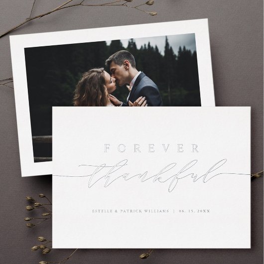 Foto van Forever Thankful Silver Foil Hartelijk da Folie Uitnodiging