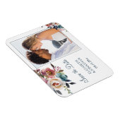 Foto van Formele Stusty Blue Wine Burgundy Floral Magneet (Rechterzijde)