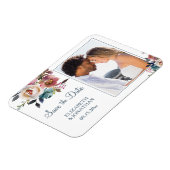 Foto van Formele Stusty Blue Wine Burgundy Floral Magneet (Linkerzijde)