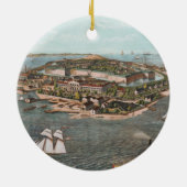  foto van Fort Monroe Virginia Keramisch Ornament (Achterkant)