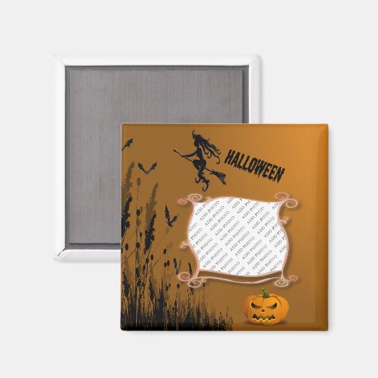 Foto van Frame, Witch, Jack o' Lantern Magnet (Voorkant / Achterkant)
