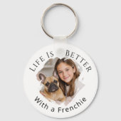 Foto van Franse Bulldog Leven is Beter Sleutelhanger (Achterkant)