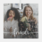 Foto van Friends Script Modern Glas Ornament (Voorkant)