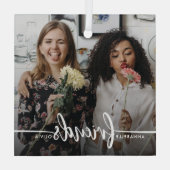 Foto van Friends Script Modern Glas Ornament (Achterkant)