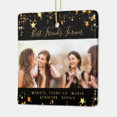 Foto van Friends voorgoed zwarte gouden sterren Keramisch Ornament (Links)