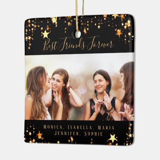 Foto van Friends voorgoed zwarte gouden sterren Keramisch Ornament (Links)