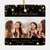 Foto van Friends voorgoed zwarte gouden sterren Keramisch Ornament (Voorkant)