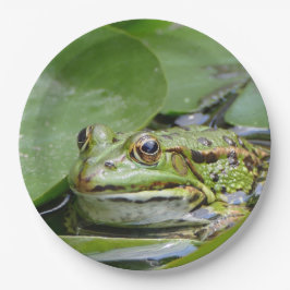 Foto van Frog Green Lily Pad Papieren Bordje