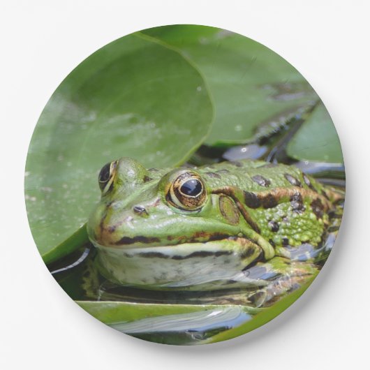 Foto van Frog Green Lily Pad Papieren Bordje (Voorkant)