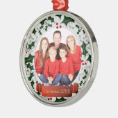 Foto van Frost en Holly Wreator Lijst Metalen Ornament (Links)