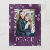 Foto van Frosted Peace Paars Waterverf Feestdagenkaart (Voorkant)