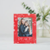 Foto van Frosted Peace Red Waterverf Feestdagenkaart (Staand voorkant)