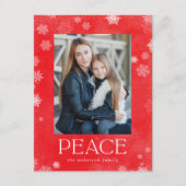 Foto van Frosted Peace Red Waterverf Feestdagenkaart (Voorkant)