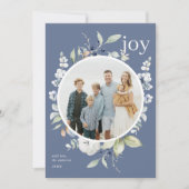 Foto van Frosty Winter Foliage Wreated Lijst Holid Feestdagenkaart (Voorkant)