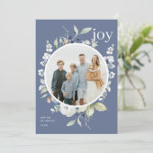 Foto van Frosty Winter Foliage Wreated Lijst Holid Feestdagenkaart (Staand voorkant)