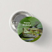 Foto van Frothday Green Lily Pad Ronde Button 3,2 Cm (Voorkant /achterkant)